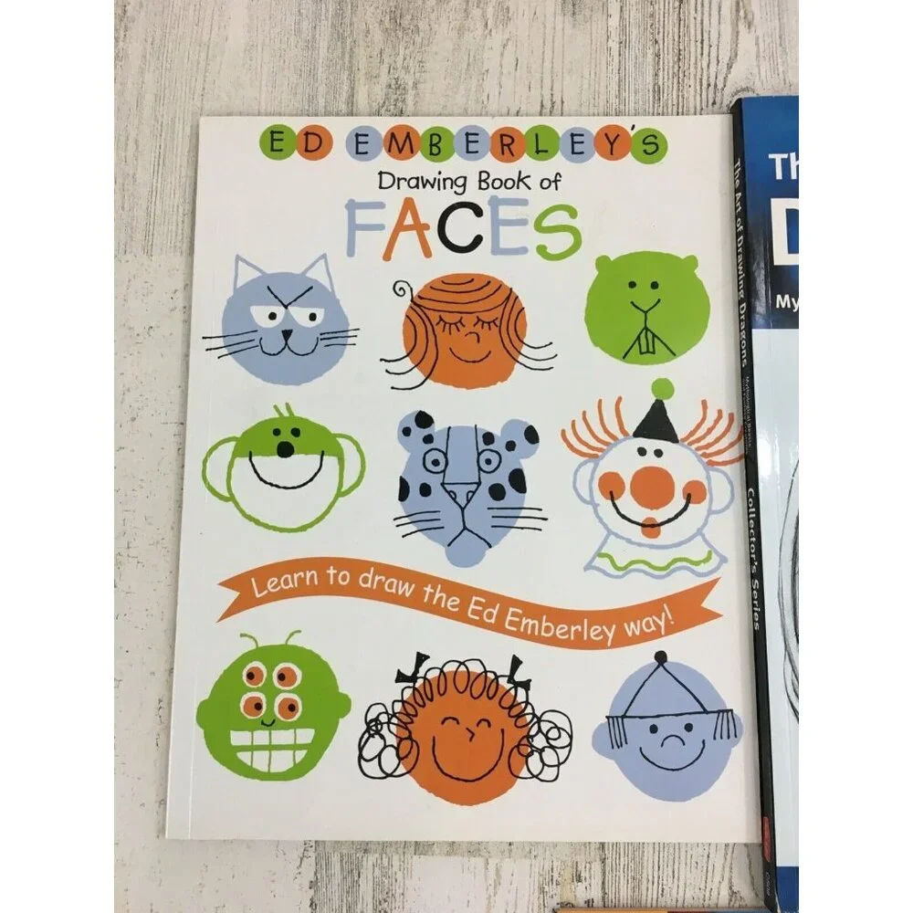 Lot 3 Drawing Books Ed Emberley Faces Walter Foster Dragons Animals Kids Learn - Picture 2 of 5